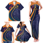 Custom Sri Lanka Cricket Family Matching Tank Maxi Dress and Hawaiian Shirt Shri Lanka Jathika Crikat Kandayama