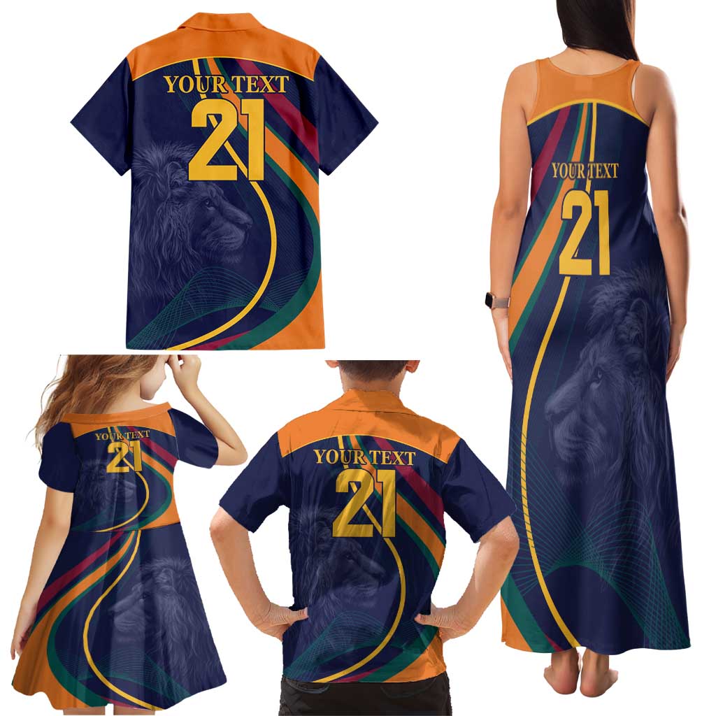 Custom Sri Lanka Cricket Family Matching Tank Maxi Dress and Hawaiian Shirt Shri Lanka Jathika Crikat Kandayama