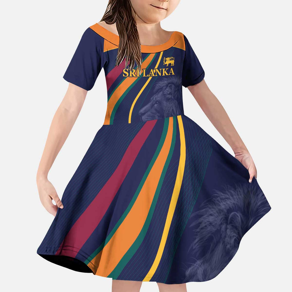 Custom Sri Lanka Cricket Kid Short Sleeve Dress Shri Lanka Jathika Crikat Kandayama