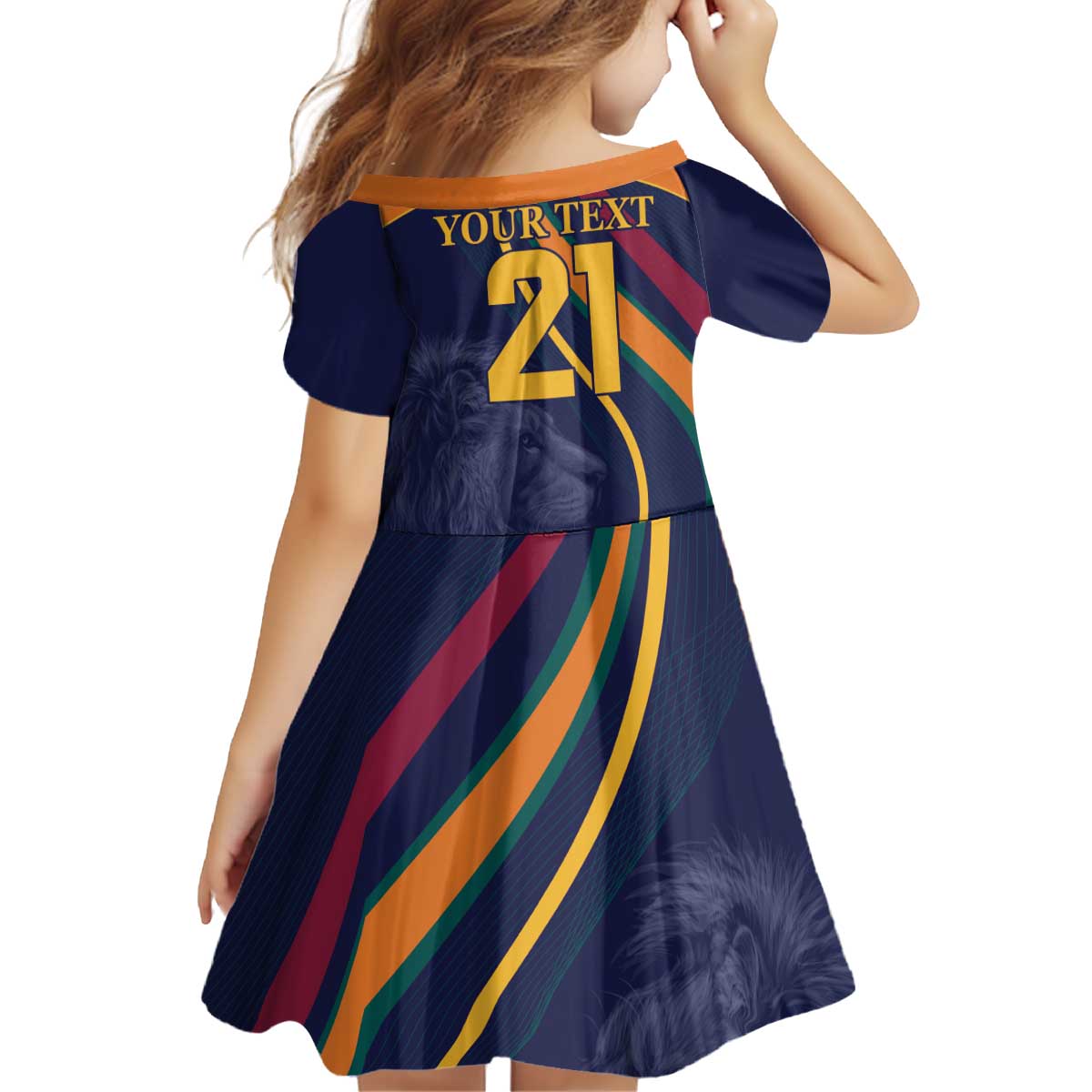 Custom Sri Lanka Cricket Kid Short Sleeve Dress Shri Lanka Jathika Crikat Kandayama
