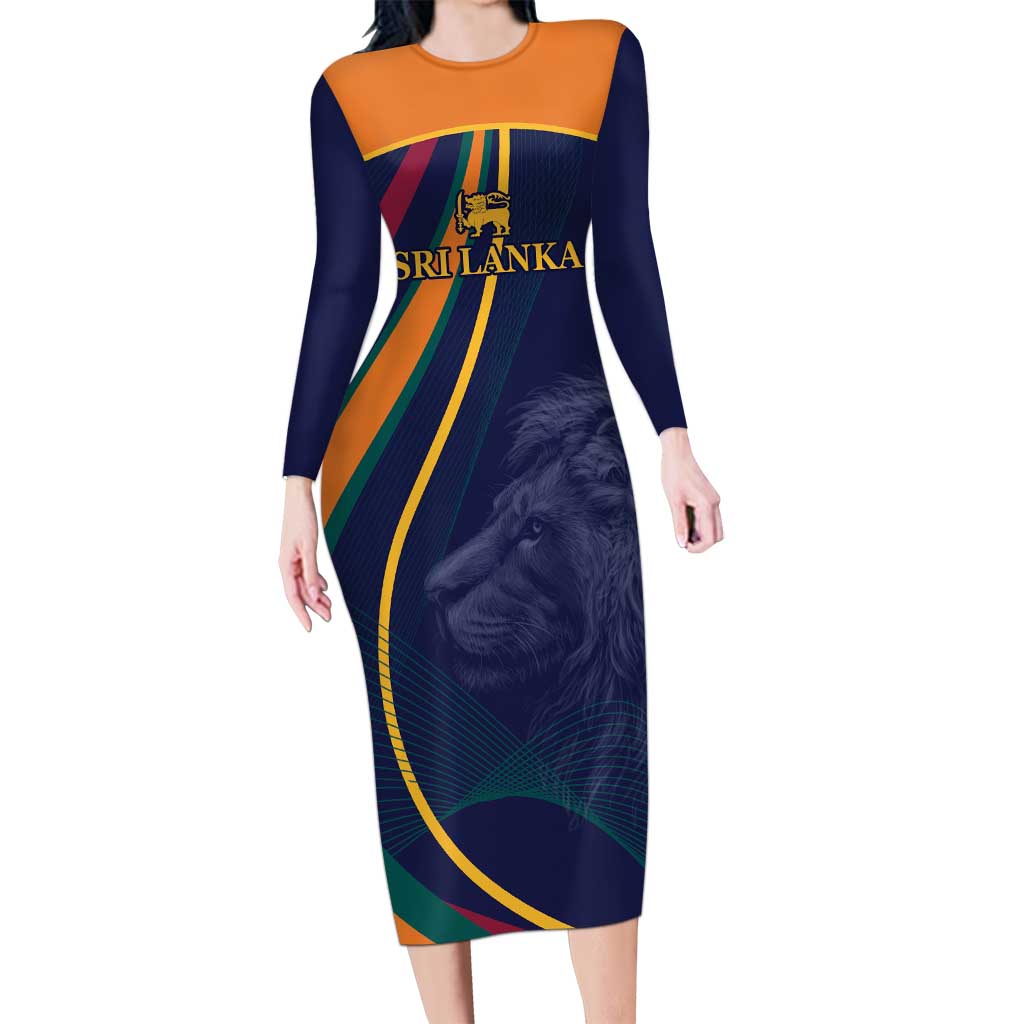 Custom Sri Lanka Cricket Long Sleeve Bodycon Dress Shri Lanka Jathika Crikat Kandayama