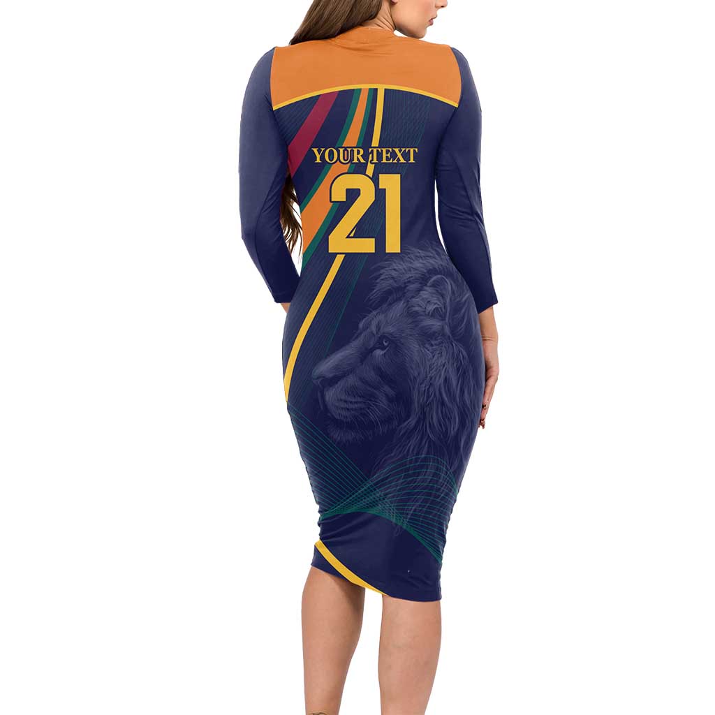 Custom Sri Lanka Cricket Long Sleeve Bodycon Dress Shri Lanka Jathika Crikat Kandayama
