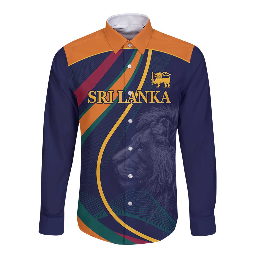 Custom Sri Lanka Cricket Long Sleeve Button Shirt Shri Lanka Jathika Crikat Kandayama
