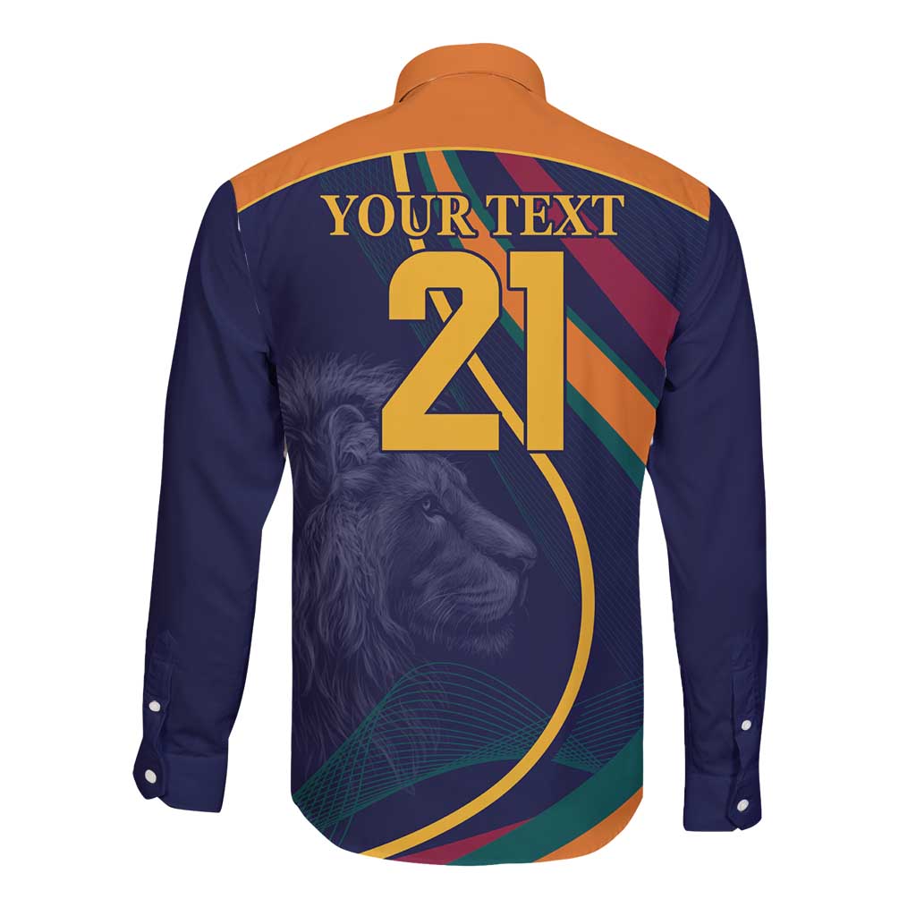 Custom Sri Lanka Cricket Long Sleeve Button Shirt Shri Lanka Jathika Crikat Kandayama