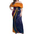 Custom Sri Lanka Cricket Off Shoulder Maxi Dress Shri Lanka Jathika Crikat Kandayama