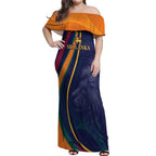 Custom Sri Lanka Cricket Off Shoulder Maxi Dress Shri Lanka Jathika Crikat Kandayama