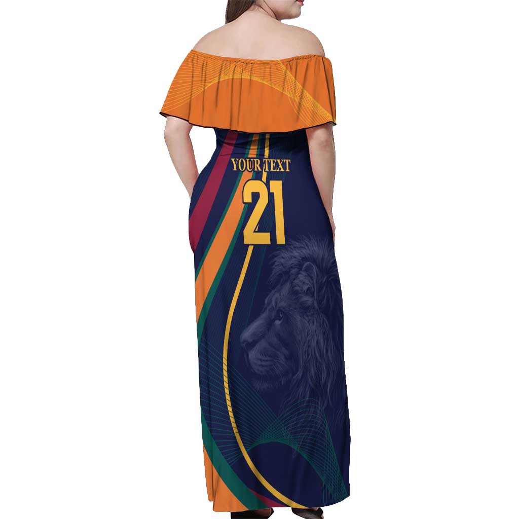 Custom Sri Lanka Cricket Off Shoulder Maxi Dress Shri Lanka Jathika Crikat Kandayama