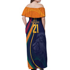 Custom Sri Lanka Cricket Off Shoulder Maxi Dress Shri Lanka Jathika Crikat Kandayama