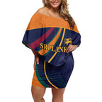 Custom Sri Lanka Cricket Off Shoulder Short Dress Shri Lanka Jathika Crikat Kandayama