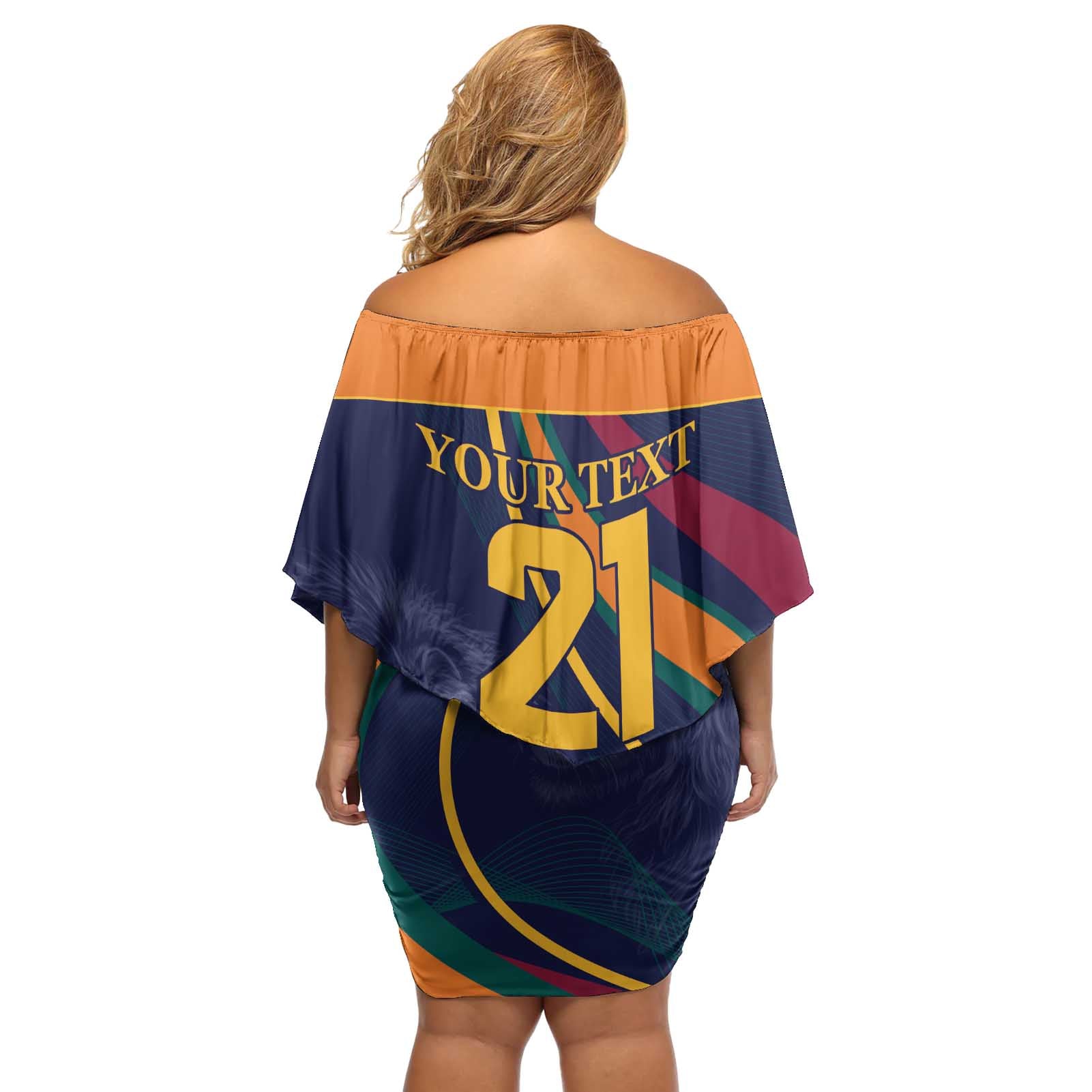 Custom Sri Lanka Cricket Off Shoulder Short Dress Shri Lanka Jathika Crikat Kandayama