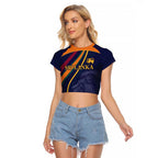 Custom Sri Lanka Cricket Raglan Cropped T Shirt Shri Lanka Jathika Crikat Kandayama