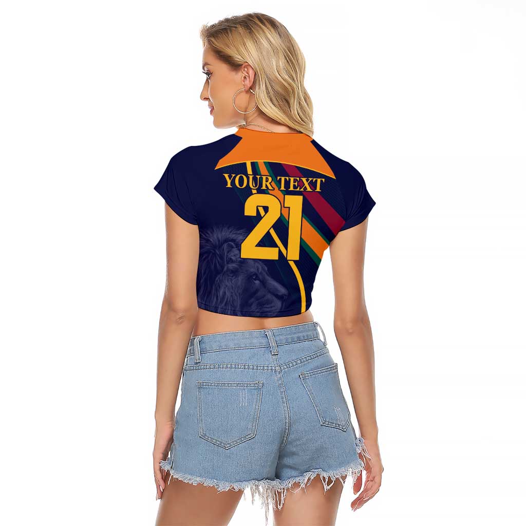 Custom Sri Lanka Cricket Raglan Cropped T Shirt Shri Lanka Jathika Crikat Kandayama