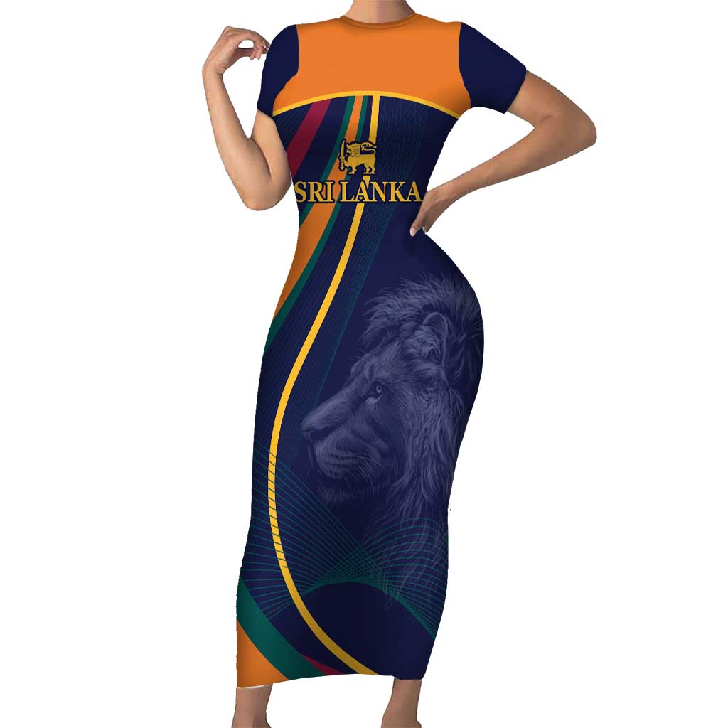 Custom Sri Lanka Cricket Short Sleeve Bodycon Dress Shri Lanka Jathika Crikat Kandayama