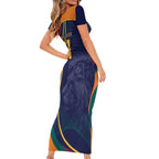 Custom Sri Lanka Cricket Short Sleeve Bodycon Dress Shri Lanka Jathika Crikat Kandayama