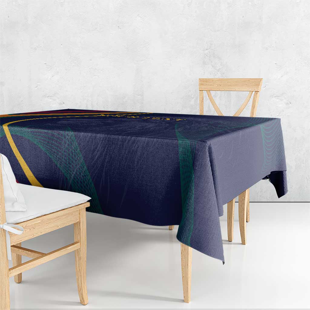 Custom Sri Lanka Cricket Tablecloth Shri Lanka Jathika Crikat Kandayama