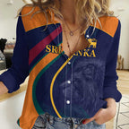Custom Sri Lanka Cricket Women Casual Shirt Shri Lanka Jathika Crikat Kandayama