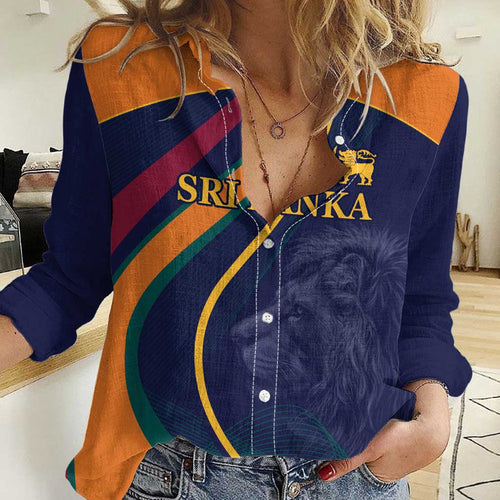 Custom Sri Lanka Cricket Women Casual Shirt Shri Lanka Jathika Crikat Kandayama