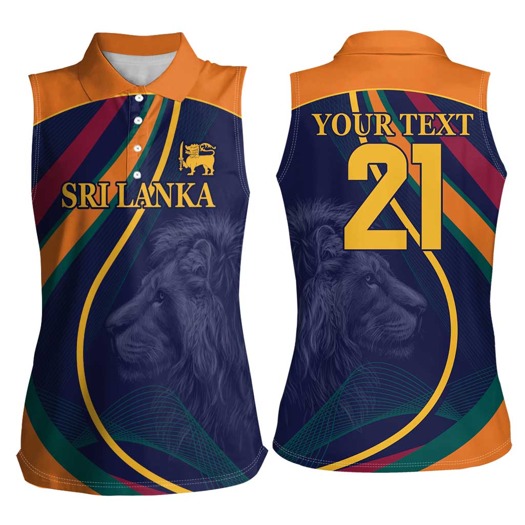 Custom Sri Lanka Cricket Women Sleeveless Polo Shirt Shri Lanka Jathika Crikat Kandayama