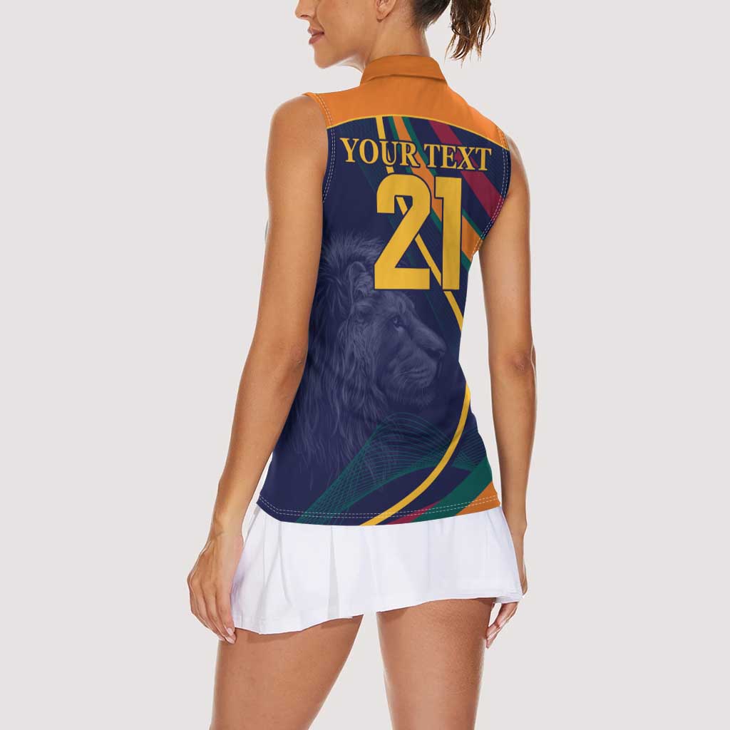 Custom Sri Lanka Cricket Women Sleeveless Polo Shirt Shri Lanka Jathika Crikat Kandayama