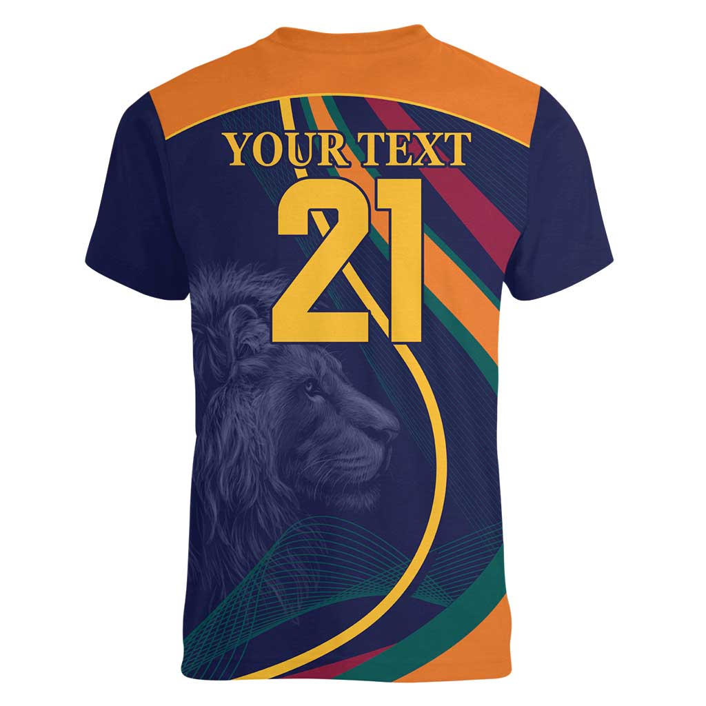 Custom Sri Lanka Cricket Women V-Neck T-Shirt Shri Lanka Jathika Crikat Kandayama