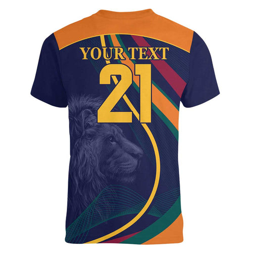 Custom Sri Lanka Cricket Women V-Neck T-Shirt Shri Lanka Jathika Crikat Kandayama