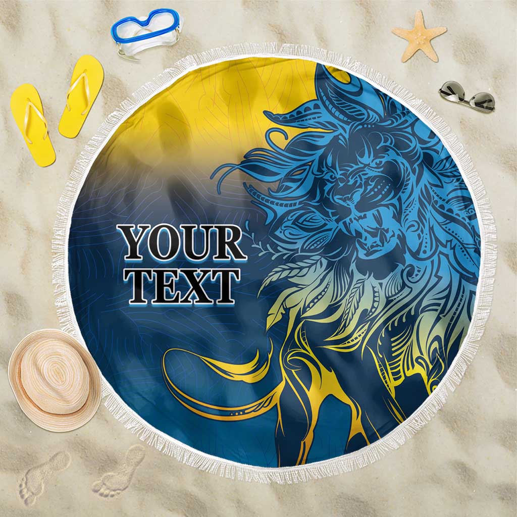 Custom Sri Lanka Cricket Beach Blanket With Simple Lions Version
