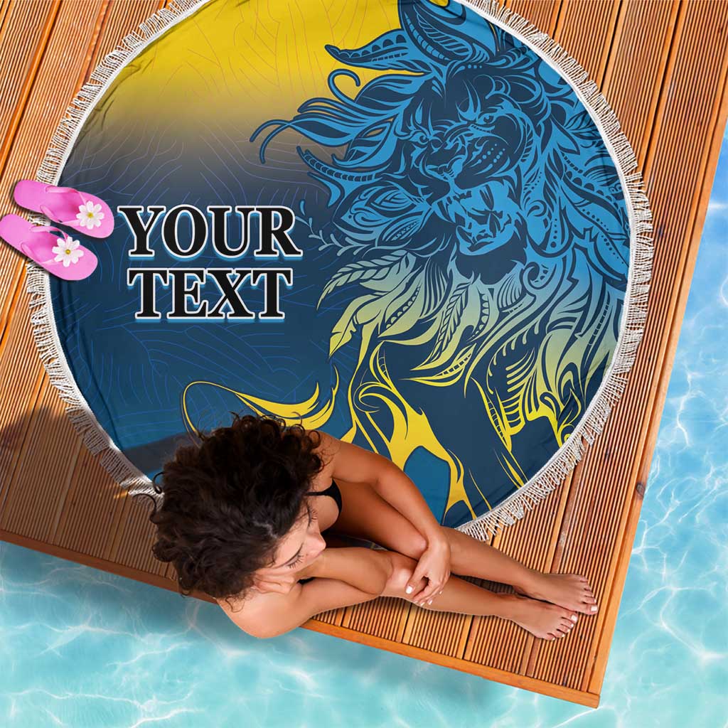 Custom Sri Lanka Cricket Beach Blanket With Simple Lions Version