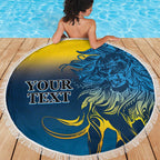 Custom Sri Lanka Cricket Beach Blanket With Simple Lions Version