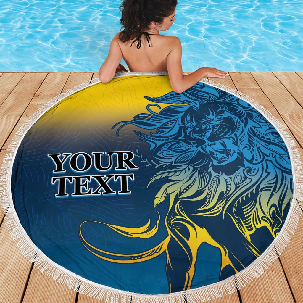 Custom Sri Lanka Cricket Beach Blanket With Simple Lions Version