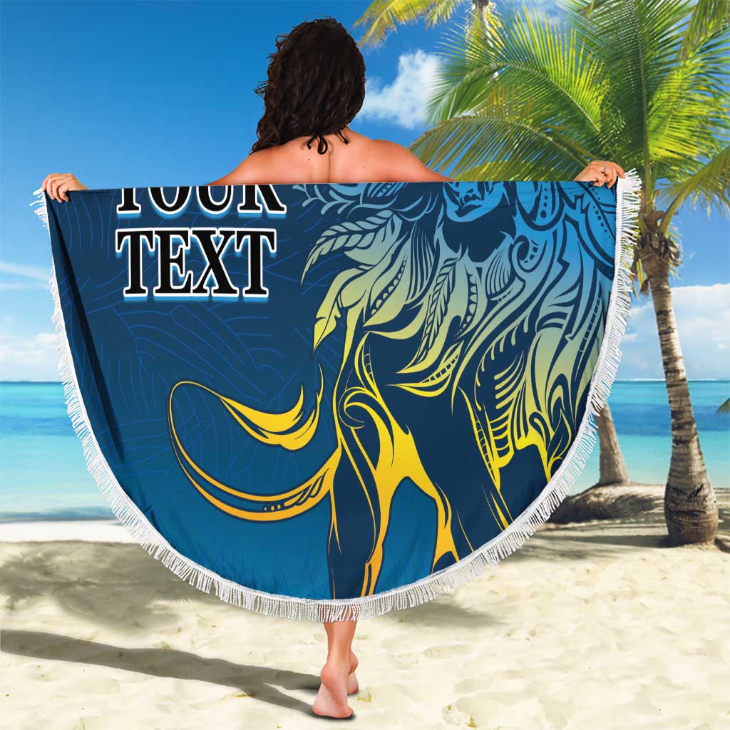 Custom Sri Lanka Cricket Beach Blanket With Simple Lions Version