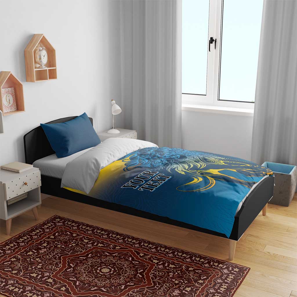 Custom Sri Lanka Cricket Bedding Set With Simple Lions Version