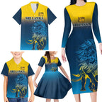 Custom Sri Lanka Cricket Family Matching Long Sleeve Bodycon Dress and Hawaiian Shirt With Simple Lions Version