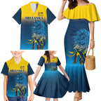 Custom Sri Lanka Cricket Family Matching Mermaid Dress and Hawaiian Shirt With Simple Lions Version