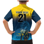 Custom Sri Lanka Cricket Family Matching Mermaid Dress and Hawaiian Shirt With Simple Lions Version