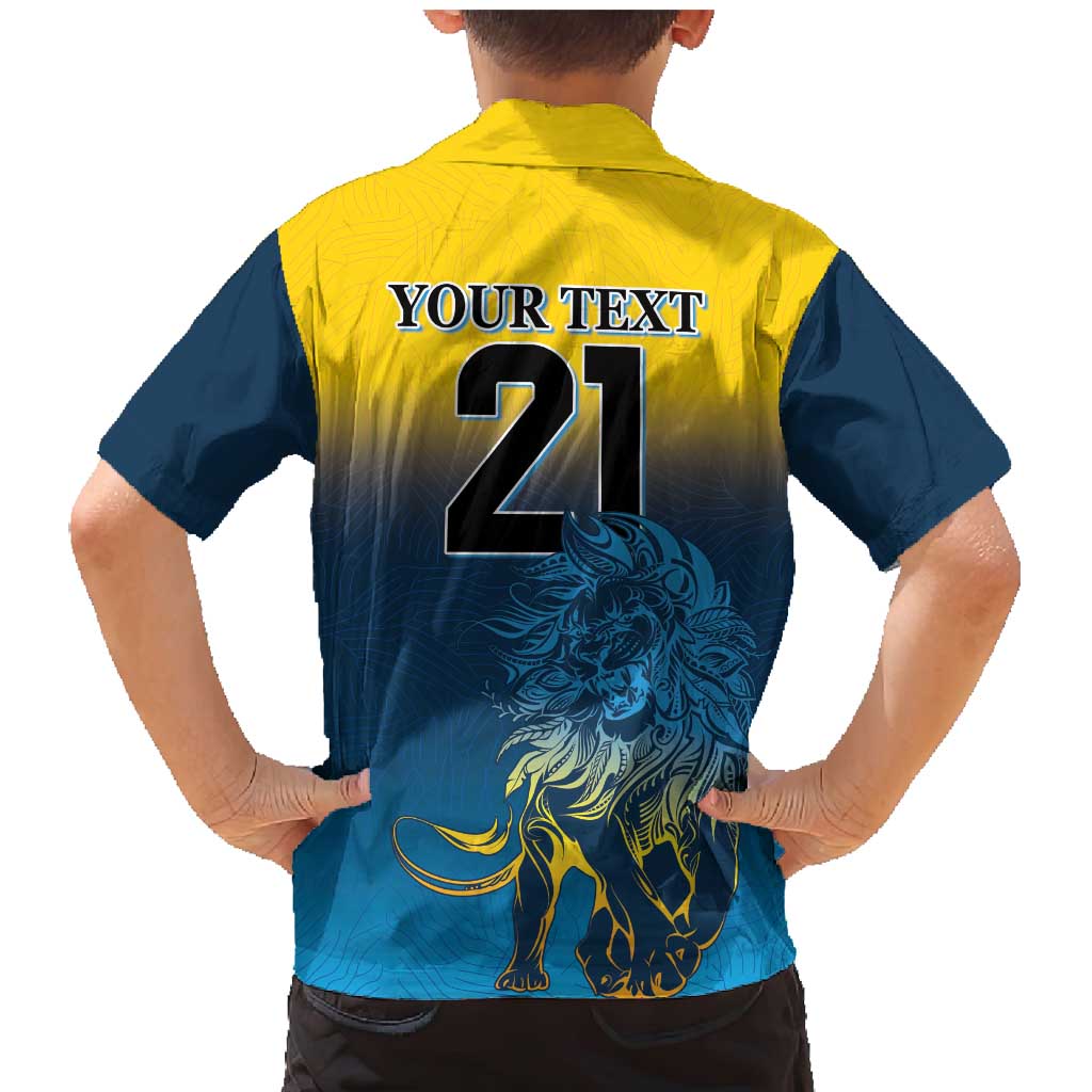 Custom Sri Lanka Cricket Family Matching Mermaid Dress and Hawaiian Shirt With Simple Lions Version