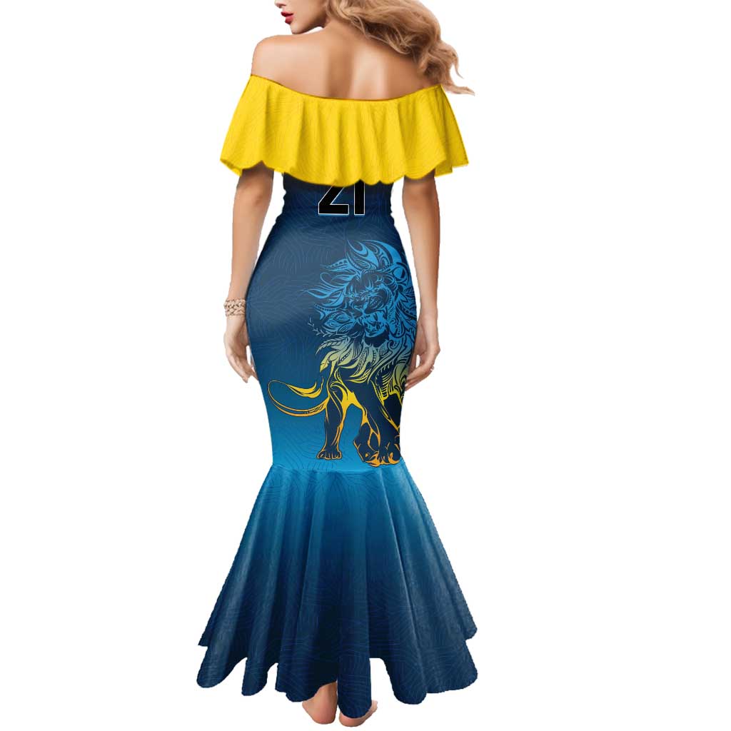 Custom Sri Lanka Cricket Family Matching Mermaid Dress and Hawaiian Shirt With Simple Lions Version