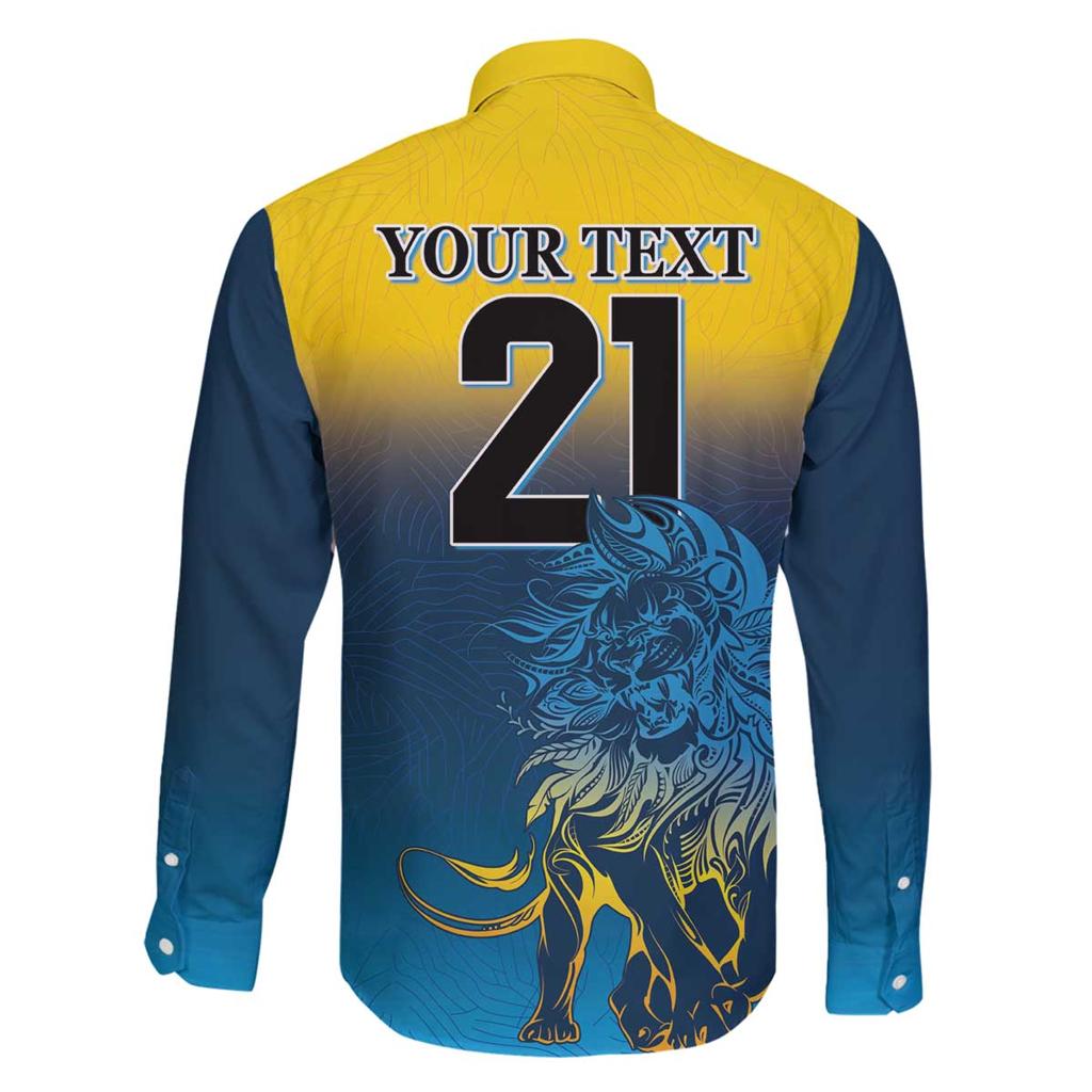 Custom Sri Lanka Cricket Family Matching Off The Shoulder Long Sleeve Dress and Hawaiian Shirt With Simple Lions Version