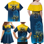 Custom Sri Lanka Cricket Family Matching Off Shoulder Maxi Dress and Hawaiian Shirt With Simple Lions Version