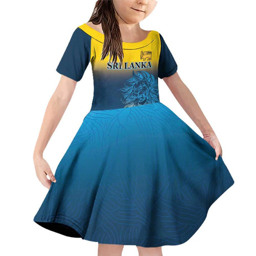Custom Sri Lanka Cricket Family Matching Off Shoulder Short Dress and Hawaiian Shirt With Simple Lions Version