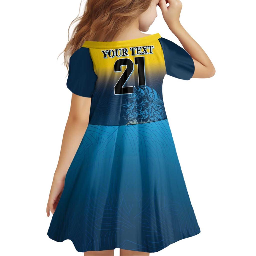 Custom Sri Lanka Cricket Family Matching Off Shoulder Short Dress and Hawaiian Shirt With Simple Lions Version