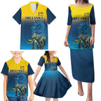 Custom Sri Lanka Cricket Family Matching Puletasi and Hawaiian Shirt With Simple Lions Version