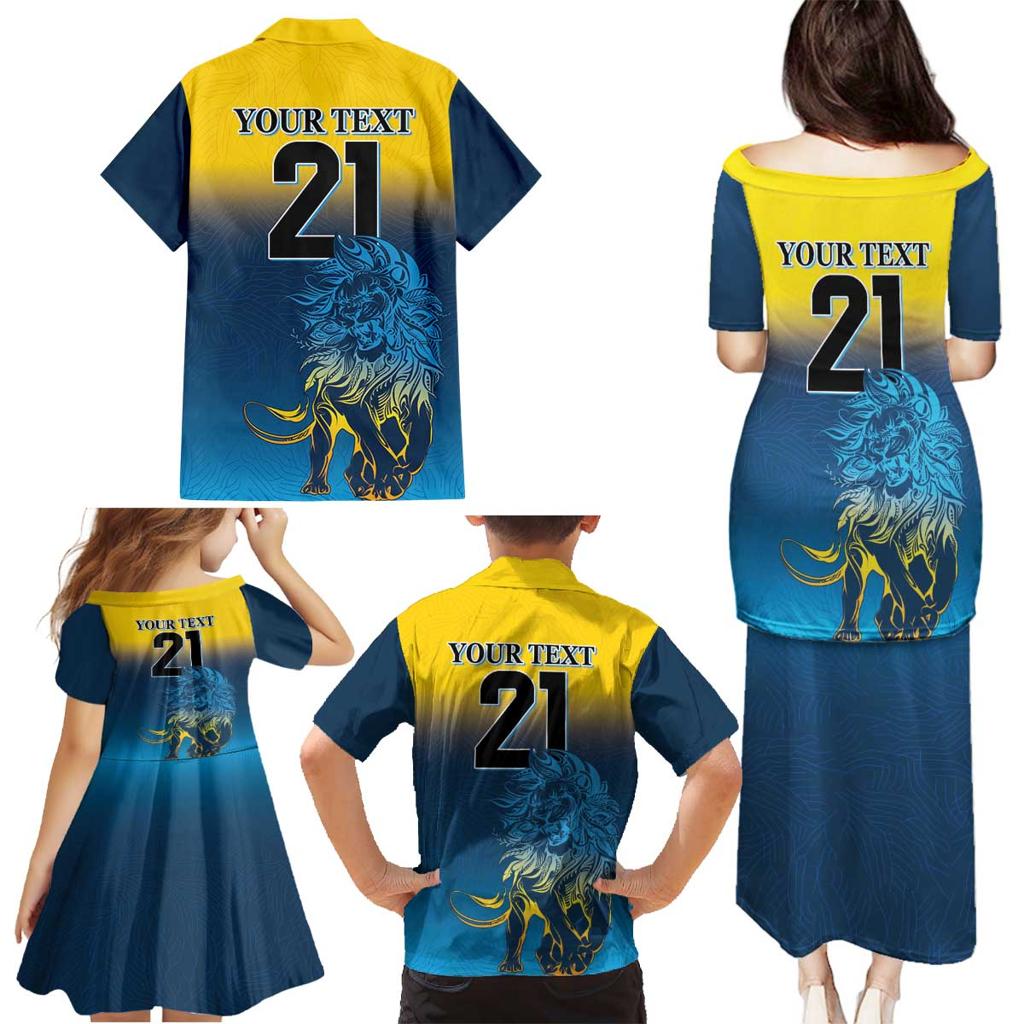 Custom Sri Lanka Cricket Family Matching Puletasi and Hawaiian Shirt With Simple Lions Version