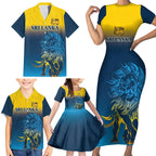 Custom Sri Lanka Cricket Family Matching Short Sleeve Bodycon Dress and Hawaiian Shirt With Simple Lions Version