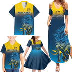 Custom Sri Lanka Cricket Family Matching Summer Maxi Dress and Hawaiian Shirt With Simple Lions Version