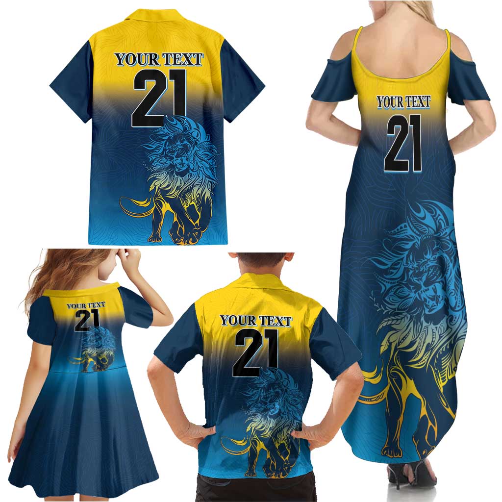 Custom Sri Lanka Cricket Family Matching Summer Maxi Dress and Hawaiian Shirt With Simple Lions Version