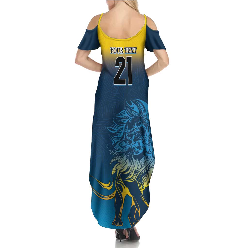 Custom Sri Lanka Cricket Family Matching Summer Maxi Dress and Hawaiian Shirt With Simple Lions Version