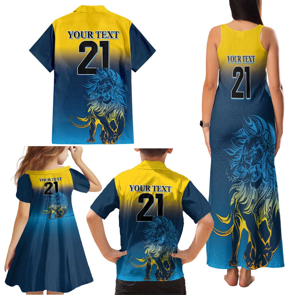 Custom Sri Lanka Cricket Family Matching Tank Maxi Dress and Hawaiian Shirt With Simple Lions Version