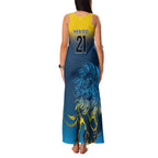 Custom Sri Lanka Cricket Family Matching Tank Maxi Dress and Hawaiian Shirt With Simple Lions Version