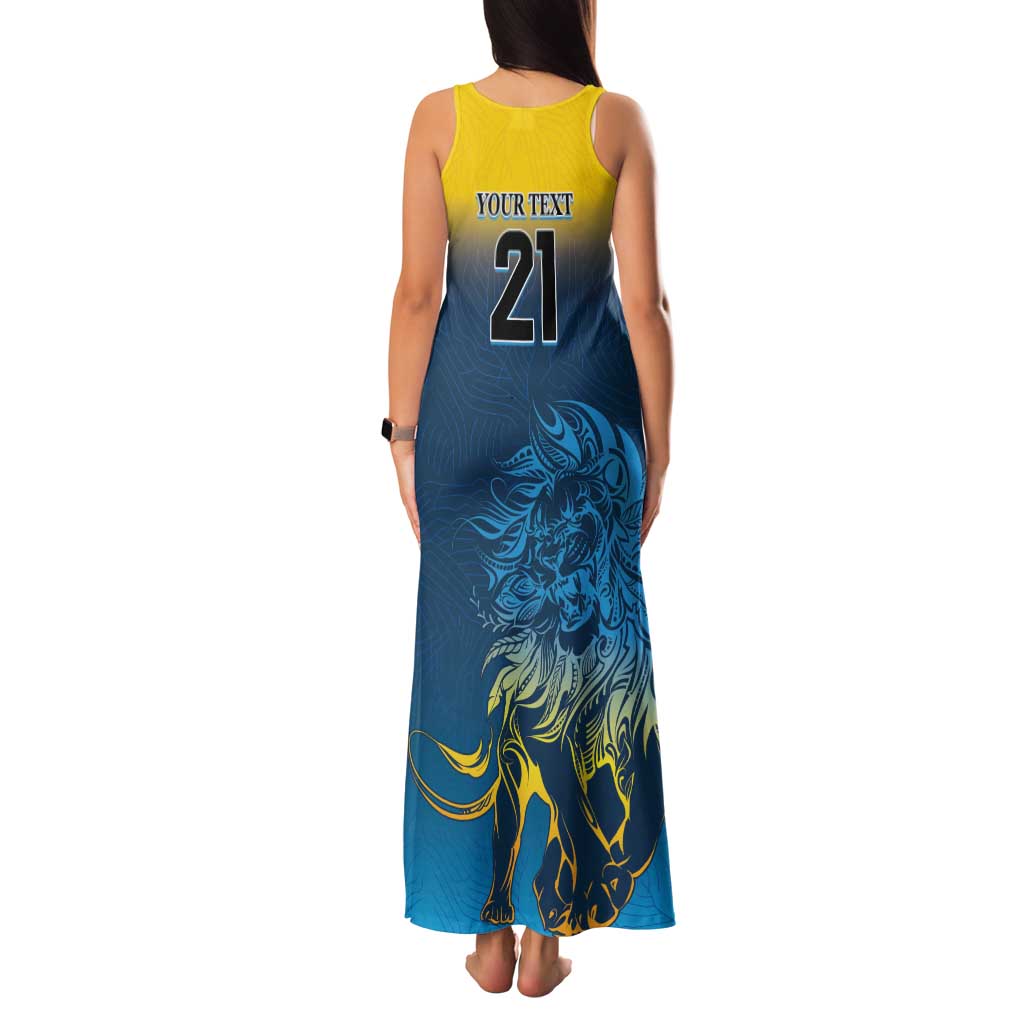 Custom Sri Lanka Cricket Family Matching Tank Maxi Dress and Hawaiian Shirt With Simple Lions Version