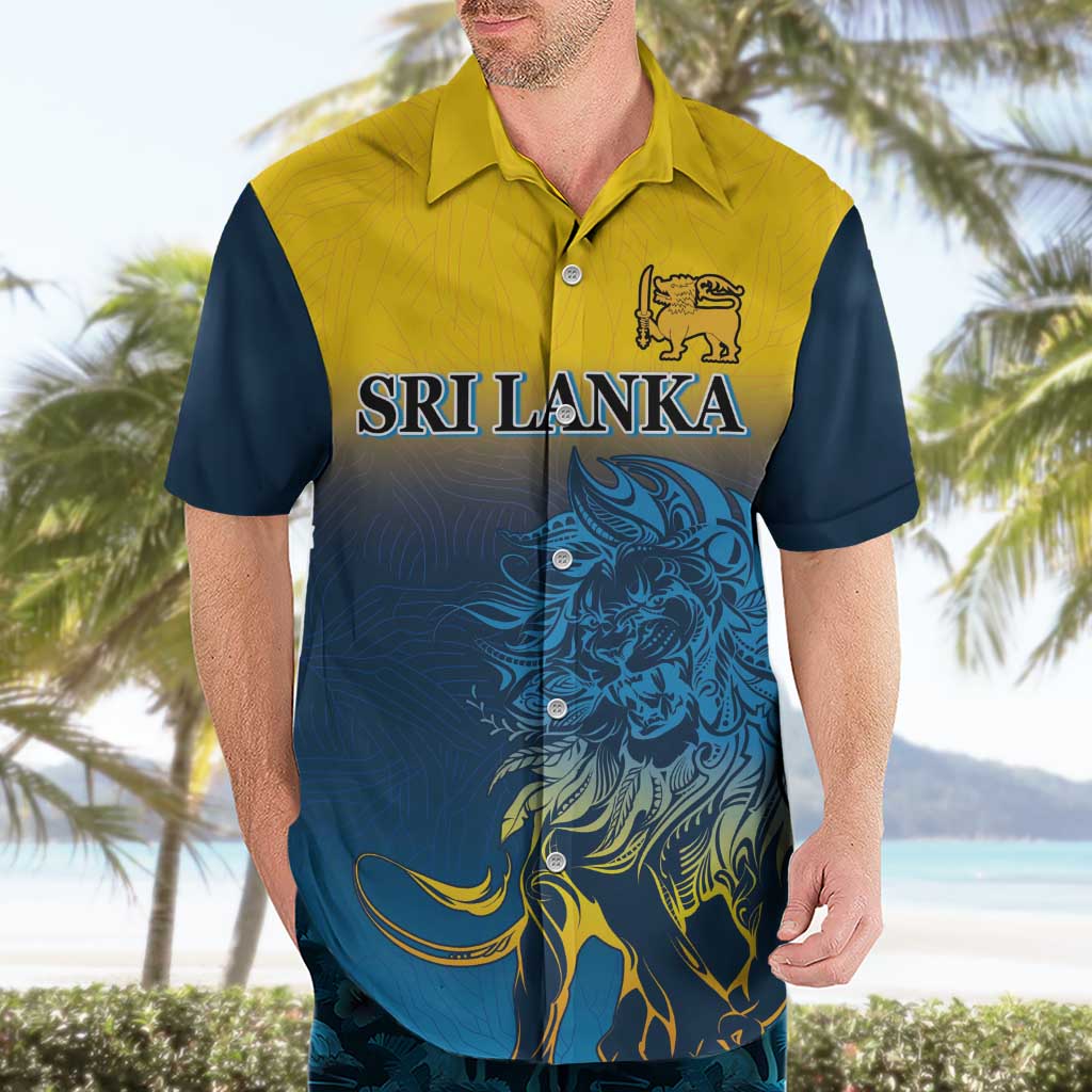 Custom Sri Lanka Cricket Hawaiian Shirt With Simple Lions Version
